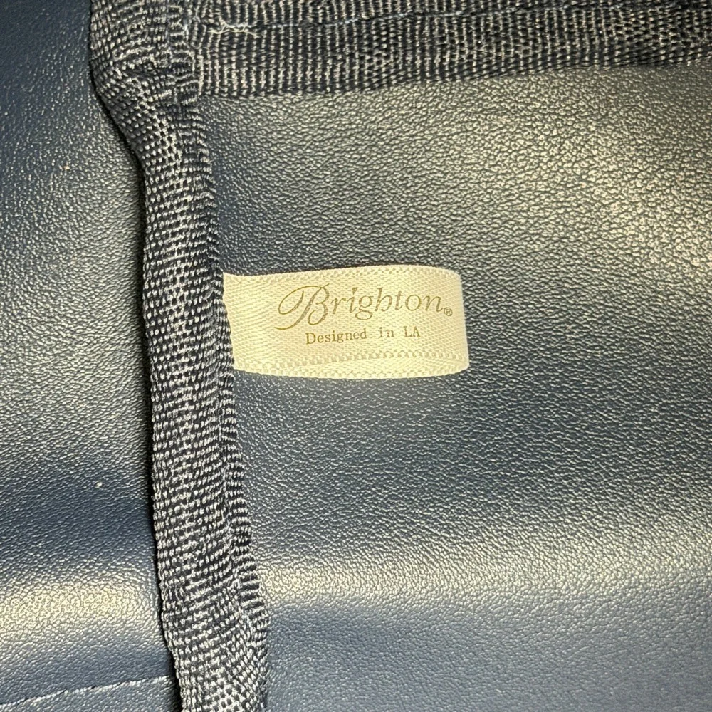 Brighton Velveteen Love Tote Navy Blue White Red Heart Shoulder Bag NWT